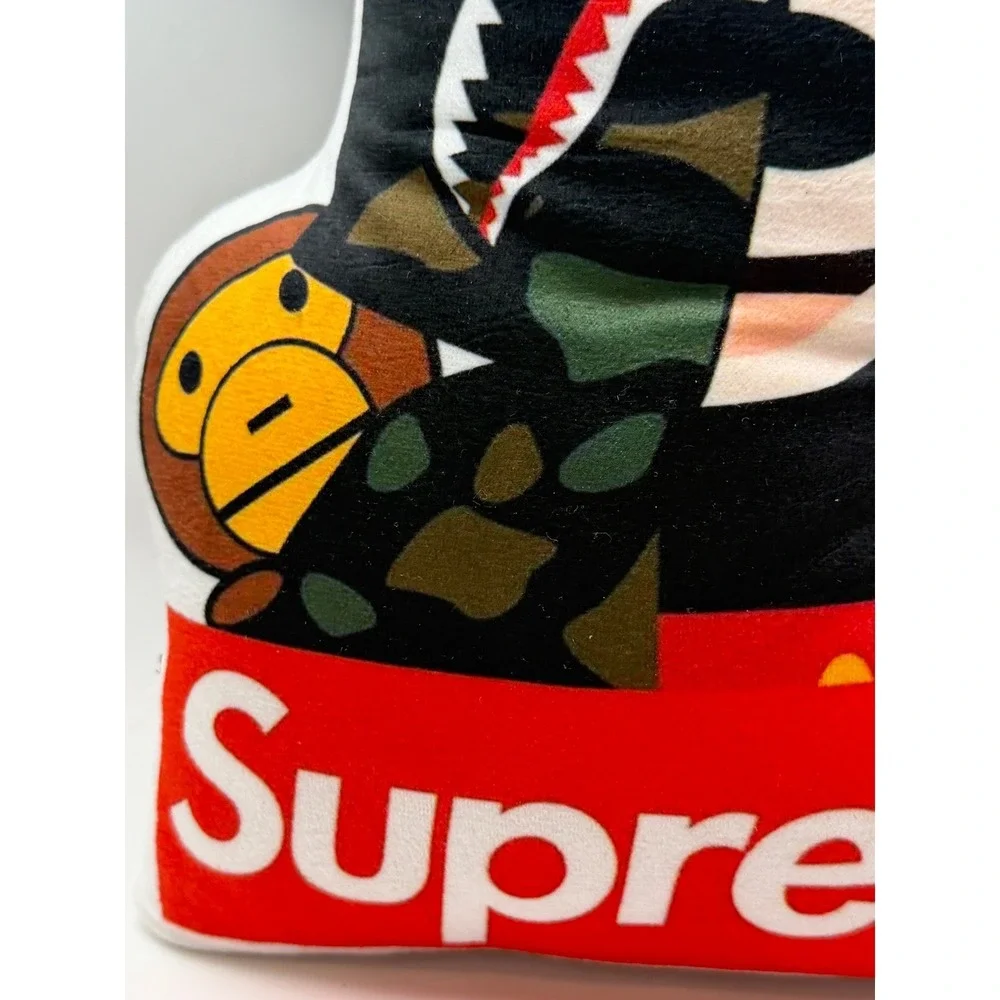 BAPE Supreme Mickey Mouse Shark Camo Baby Milo‎ Plush Pillow Streetwear Decor